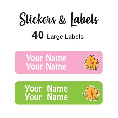 Large Labels 40pc Camel Girl - perfect for books and bags