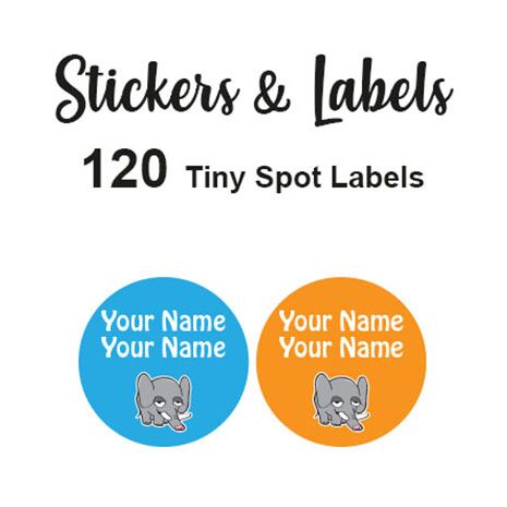 Tiny Spot Labels 120 pc - Elephant Boy