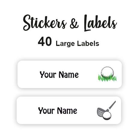 Large Labels 40pc Golf - perfect for books and bags