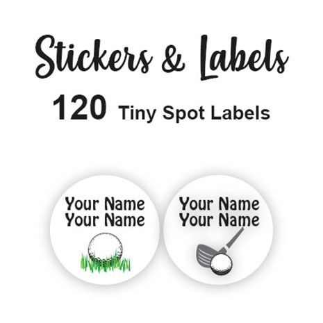 Tiny Spot Labels 120 pc - Golf