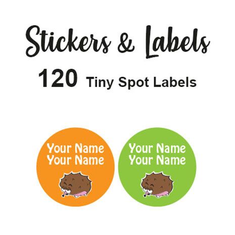 Tiny Spot Labels 120 pc - Hedgehog