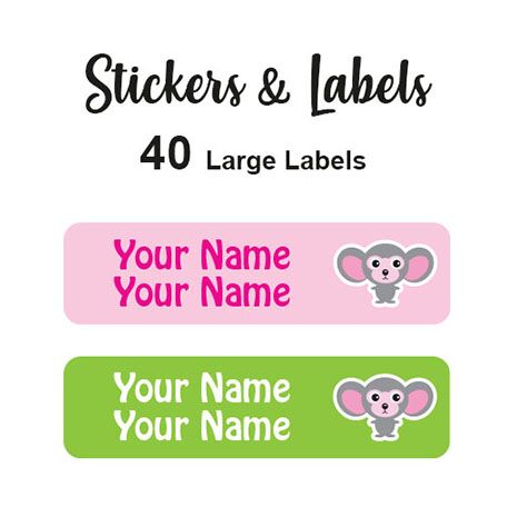 Large Labels 40pc Jacky - perfect for books and bags