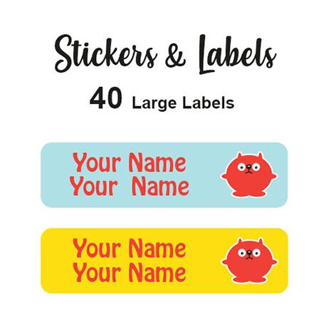 Large Labels 40pc Jamie - perfect for books and bags