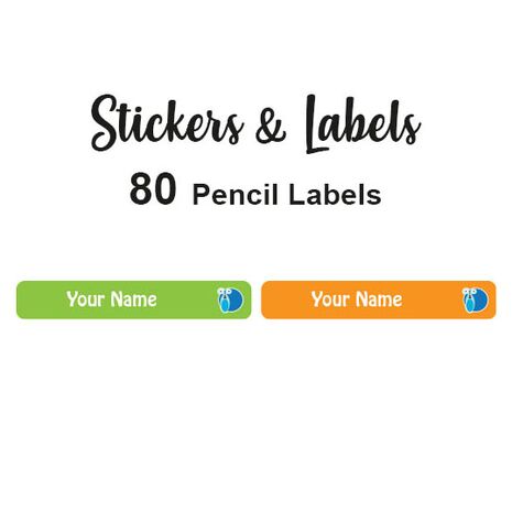 Pencil Labels 80 pc John