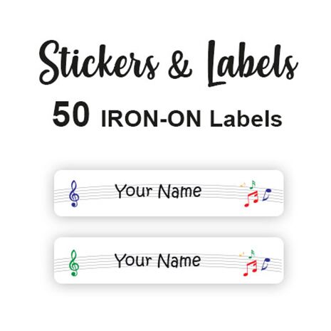 Iron-On Labels 50 pc - Music