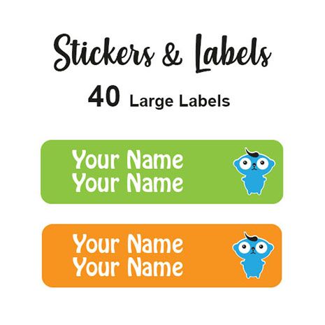 Large Labels 40pc Nick - perfect for books and bags