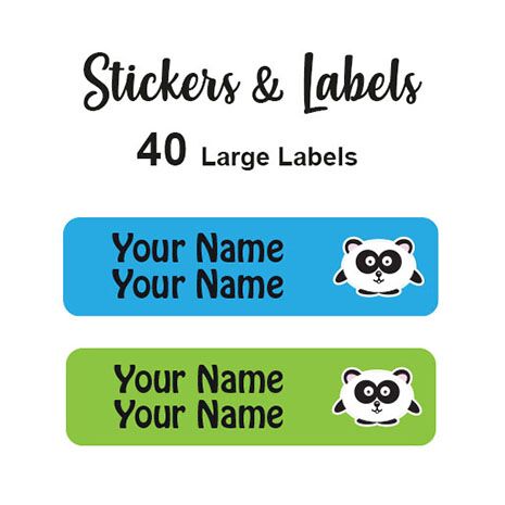 Large Labels 40pc Panda - perfect for books and bags