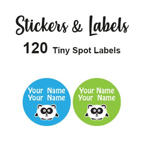 Tiny Spot Labels 120 pc - Panda