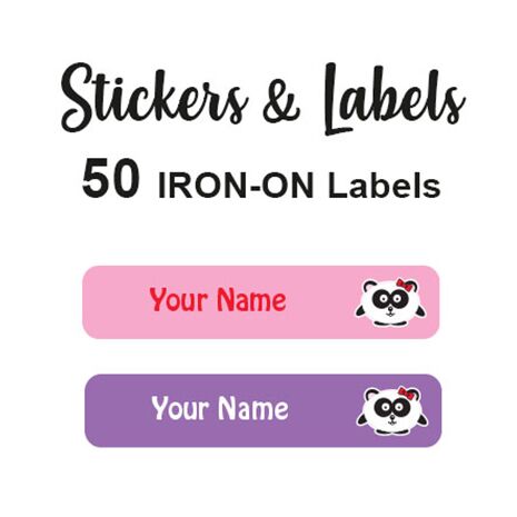 Iron-On Labels 50 pc - Panda Girl