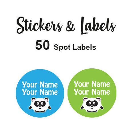 Spot Labels 50pc - Panda