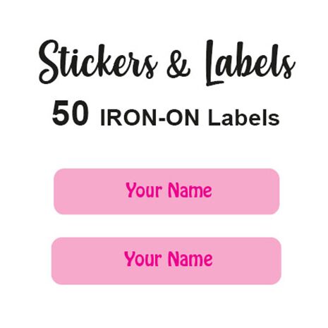 Iron-On Labels 50 pc - Pink