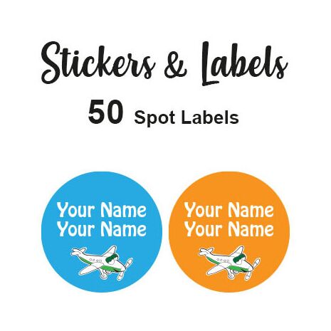 Spot Labels 50pc - Plane