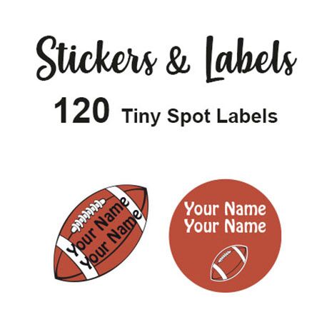 Tiny Spot Labels 120 pc - Rugby