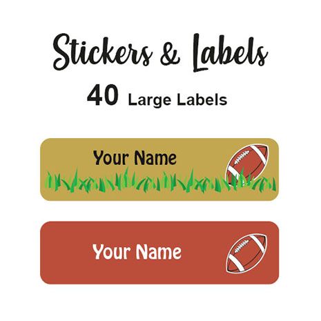 Large Labels 40pc Rugby - perfect for books and bags