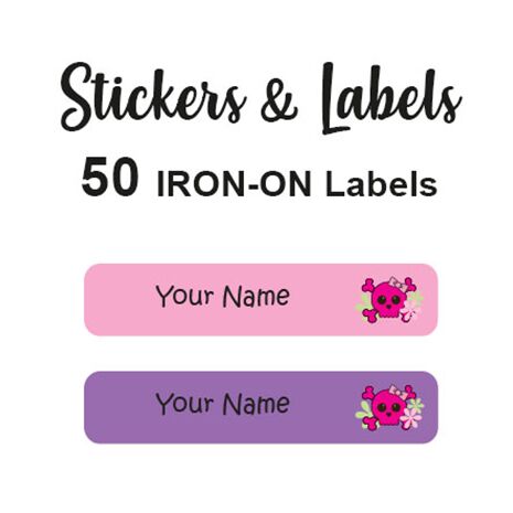 Iron-On Labels 50 pc - Skull