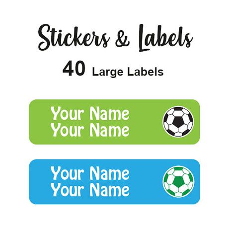 Large Labels 40pc Soccer - perfect for books and bags