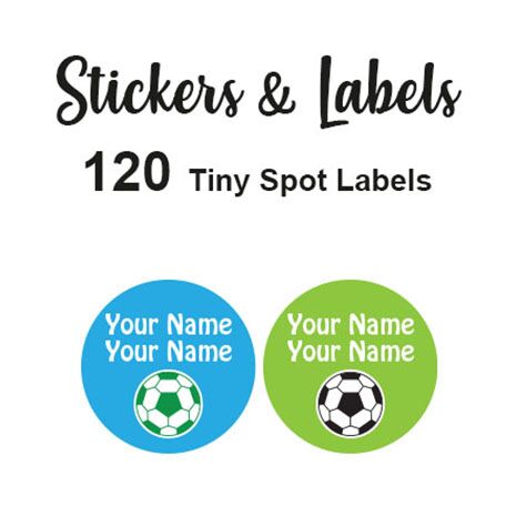 Tiny Spot Labels 120 pc - Soccer