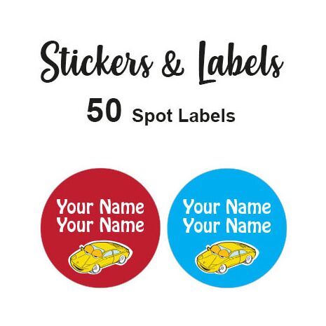 Spot Labels 50pc - Sport Car