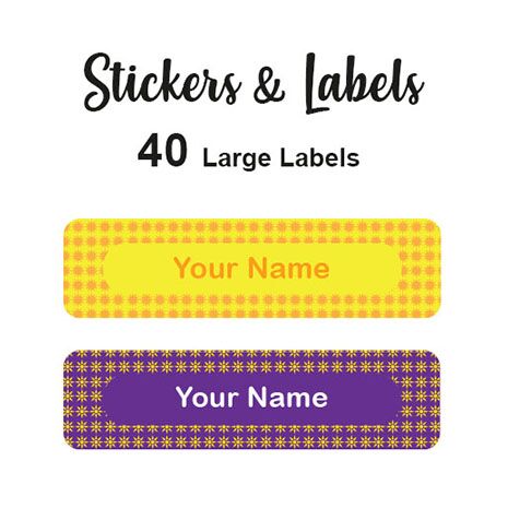 Large Labels 40pc Sun - perfect for books and bags