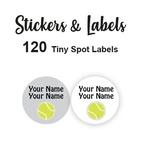 Tiny Spot Labels 120 pc -Tennis