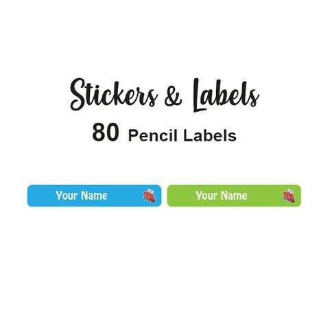 Pencil Labels 80 pc Train