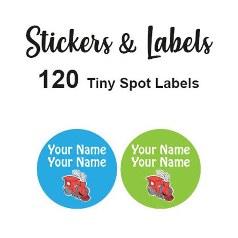 Tiny Spot Labels 120 pc -Train