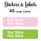 Large Labels 40pc Large Labels - perfect for books and bags