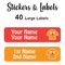 Large Labels 40pc Boris - perfect for books and bags