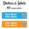Large Labels 40pc Elephant Boy - perfect for books and bags