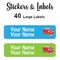 Large Labels 40pc Fire Engine - perfect for books and bags