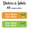 Large Labels 40pc Frog - perfect for books and bags
