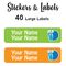 Large Labels 40pc John - perfect for books and bags