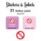 Allergy Alert Labels 31 pc - No Eggs Purple & Pink