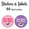 Spot Labels 50pc - Panda Girl