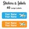 Large Labels 40pc Plane - perfect for books and bags