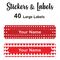 Large Labels 40pc Red - perfect for books and bags