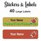 Large Labels 40pc Rugby - perfect for books and bags