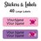 Large Labels 40pc Skull - perfect for books and bags