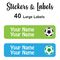 Large Labels 40pc Soccer - perfect for books and bags
