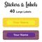 Large Labels 40pc Sun - perfect for books and bags