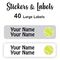 Large Labels 40pc Tennis - perfect for books and bags